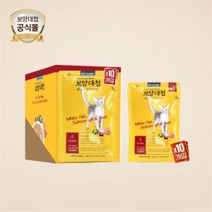보양대첩 캣 흰살생선 연어유와비트 습식죽 80g 10개입 화체질 체질맞춤 주식