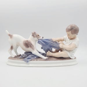 [레어템] 코펜하겐 달젠슨 도자기 인형 피겨린 1072 (소년과 개)