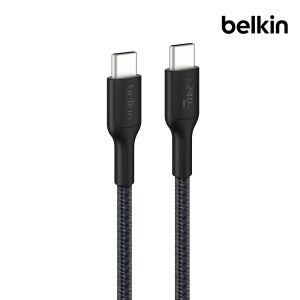 벨킨 240W USB-C to C 브레이디드 충전 케이블 CAB025fq 블랙, 1개, 2m