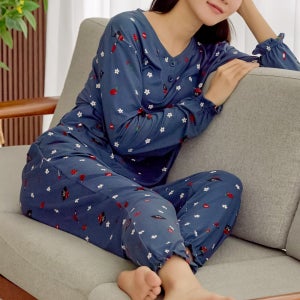 여성 잠옷 세트 밀크 기모 파자마 겨울 홈웨어