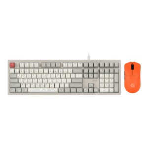 지클릭커 오피스프로 OPS990 사일런스 M RGB 무소음 방수 키보드 무선 마우스 세트 108 Retro