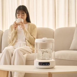 브리브 가열식 가습기 4L 대용량 물멍 무드등 저소음 내열 유리 글라스