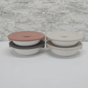 락앤락 바로한끼 도자기 밥용기 350ml+450ml 4P 실리콘 스팀홀 햇쌀밥 전자렌지용기