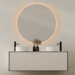 LED 간접조명 거울 화장실 화장대 미용실 욕실 거울 3색터치 원형 타원형