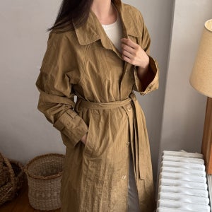 바람막이 롱 자켓 오버핏 바스락 야상 트렌치 여성 가을 자켓 간절기 겨울 베이지 블랙