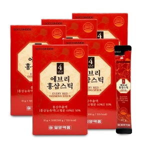 일양약품 에브리 홍삼스틱 추출액 스틱 농축액 활력 30포 5박스