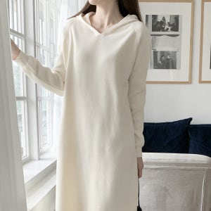 br 베니 후드 니트 원피스 가을 겨울 루즈핏 나그랑 롱 원피스