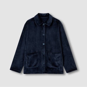 [JAJU/자주] 여 극세사 플랫 카라 파자마 셔츠_네이비