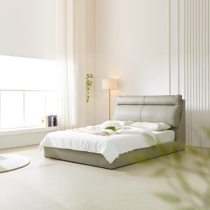 국내제작 모네 쿠션 헤드 침대 프레임 PU가죽/빈센트 패브릭 SS Q K LK