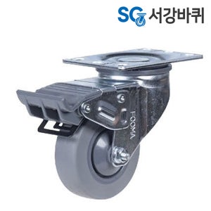 저소음 고무 우레탄 GL100(4인치) 대차 택배 바퀴 캐스터 100mm 회전 브레이크