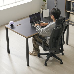 넓은 거실 공부 책상 테이블 작업실 철제 데스크 보이드 1800x800mm, 블랙