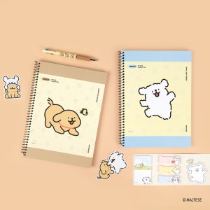 몰티즈 연습장 종합장 무선 일기 심플 캐릭터 스카이블루