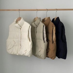 [아이메르 Time] 구스다운 패딩조끼/겨울 따뜻한 경량 하이넥 구스 집업 패딩 베스트
