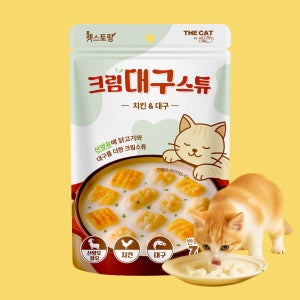 캣스토랑 크림밀크 고양이 습식 파우치 간식 닭고기+대구, 70g, 1개