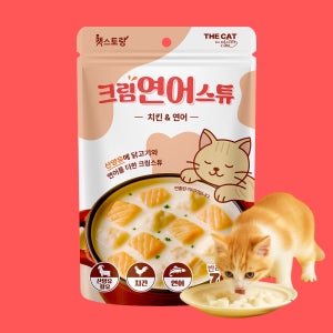 캣스토랑 크림밀크 고양이 습식 파우치 간식 닭고기+연어, 70g, 1개