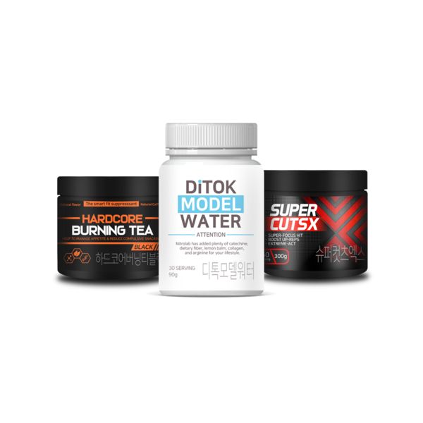 <b>하드코어버닝티</b>하디슈 슈퍼컷츠엑스 x <b>하드코어 버닝티</b> 디톡모델워터 세트구성
