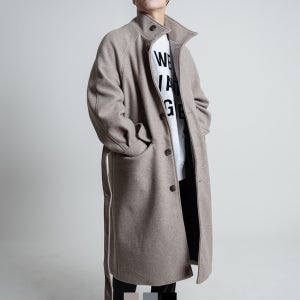 남자 울 모직 롱 로브코트 겨울 남성 트렌치 코트