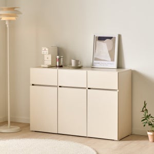 [기본형] 조아 수납장 모듈 다용도 거실 베란다 맘마존 (높은/서랍형 1200), 3단, 크림화이트