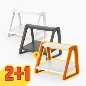 [세트구성] 커블 발받침대 풋레스트 책상 의자 사무실 2단