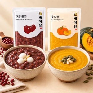 학예당 단호박 호박죽 팥죽 300g 5팩 국내산 냉동 파우치 정기배송