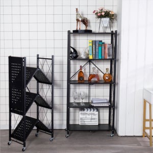 무볼트 무조립 원터치 철제선반 접이식선반 3단 4단 5단 원터치 폴딩 스틸책장