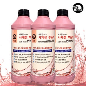 자동차 부동액 냉각수 사계절 차량용 차량용 안티프리즈 적색 3세대 1L, 3개