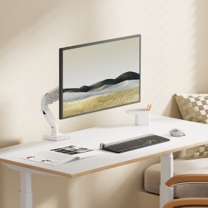 엔산마운트 N112V 올화이트 싱글 책상 모니터암 브라켓 스탠드 거치대