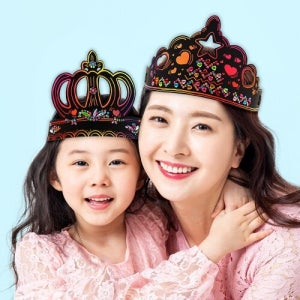 파스텔클레이 크라운 왕관 머리띠 스크래치 페이퍼 컬러링 보드 만들기 패키지 1세트