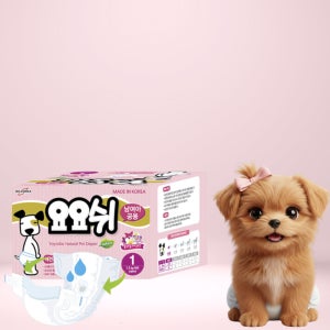 요요쉬 강아지 기저귀 여아용 배변 초흡수 1단계, 10매입, 1개