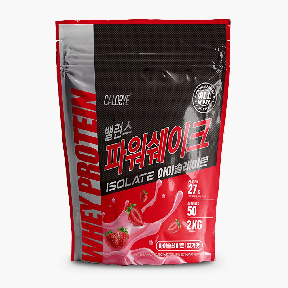 칼로바이 밸런스 파워 쉐이크 아이솔레이트 프로틴 단백질 보충제 딸기맛, 2kg, 1개