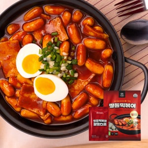 미성분식 우리밀 짱돌떡볶이 국물 떡볶이 밀키트 밀떡 기본맛, 245g, 5개