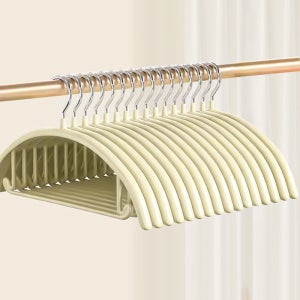 미끄럼방지 논슬립 옷걸이 어깨뿔방지 라운드형 PVC코팅 자취템 (상아색)