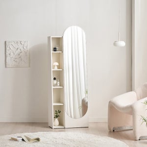 [삼익가구]로들리 라운드 확장형 와이드 수납 전신 거울