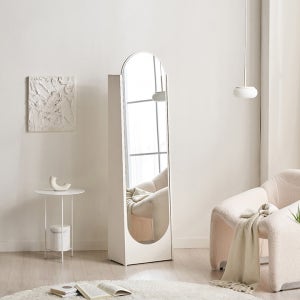 [삼익가구]로들리 라운드 수납 전신 거울