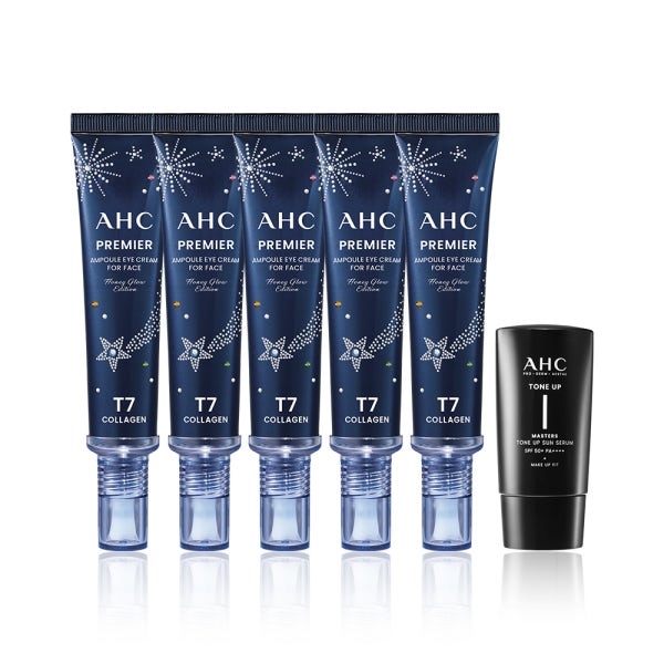 [10% 슈퍼적립] AHC 프리미어 앰플아이크림 포페이스 허니글로우 에디션 40ml 5개+톤업선세럼 10ml