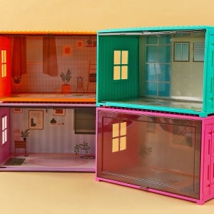 파스텔클레이 미니어처 오픈 컨테이너 하우스 만들기 패키지 세트 1개입