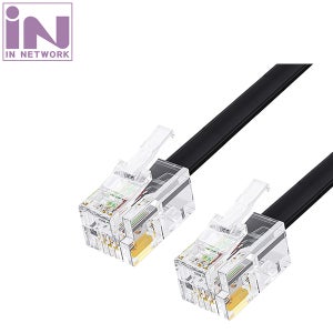 6P4C 전화선케이블 양모뎀 팩스전화모듈유선연결선 10M RJ11 IN-6P410M