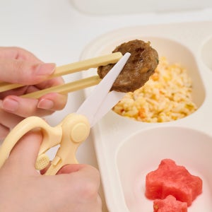 퍼기 유아 휴대용 이유식 세라믹 가위 집게 세트 외출용 위생가위 열탕소독