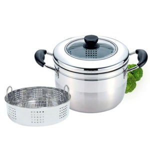 키친플라워 찜냄비 찜기 인덕션 찜통 곰솥냄비 26cm 찜솥 스텐찜통 찜솥냄비 채반