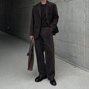 베른 남자 코듀로이 셋업 수트 FW 미니멀 싱글 블레이저 골덴 겨울 정장세트