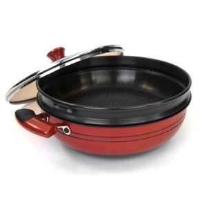 키친아트 찜솥냄비 경질 찜냄비 찜솥 찜통 스텐찜통 2단 찜기 스텐찜기 곰솥냄비 채반 32cm