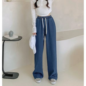 데님 밴딩 와이드팬츠 코튼 롱일자 청바지 원데이핏 ONeday fit