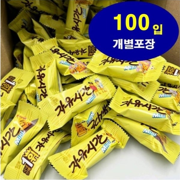 자유시간 미니 초코바 100봉입 대용량 1kg