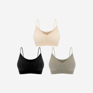 [3PACK] 타밈 심리스 노와이어 얇은끈 캐미 젤리브라