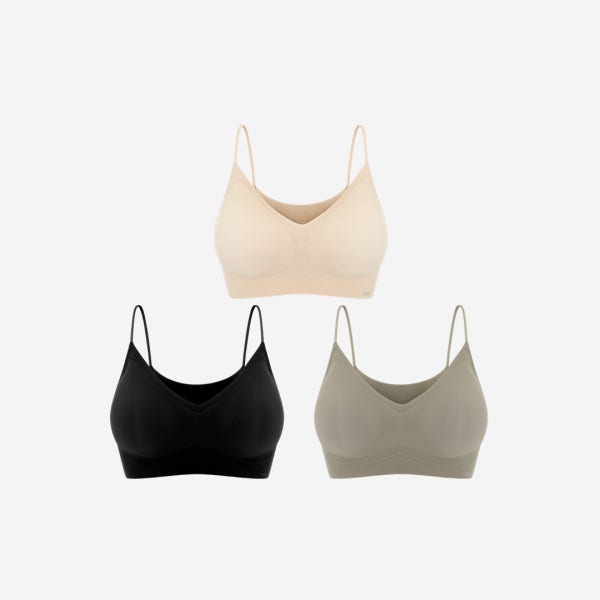 [3PACK] 타밈 심리스 노와이어 얇은끈 캐미 젤리브라