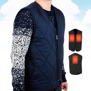 불가마 V넥 발열조끼 온열 작업복 낚시 레져 캠핑 방한용 조끼