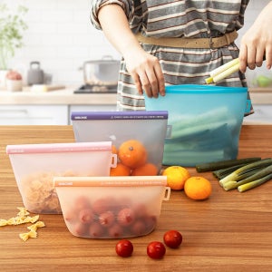 이중 잠금! 실리콘 지퍼백 4종 세트(소+중+대+특대)