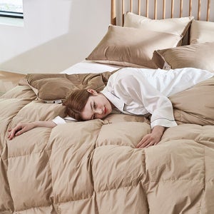 오폴레 호텔식 거위털 순면 구스이불 K  오트밀베이지 강추위용 2.3kg, 1개