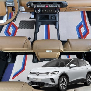 차바라기 2025 폭스바겐 ID4 1열+2열+트렁크 라인 디자인 매트 풀세트 카매트