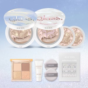 [더블구성] 에이지투웨니스 글래스 스킨 에센스 팩트 소프트 펄 글로우 에디션 12.5g 본품2+리필2 (+섀도우, 퍼프2매, 주얼리스티커, 폼 20g) (SPF50+)